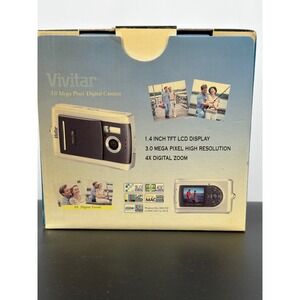 Vivitar ViviCam 3780s 3.0MP Digital Camera Silver Black Y2K Vintage Digicam Box